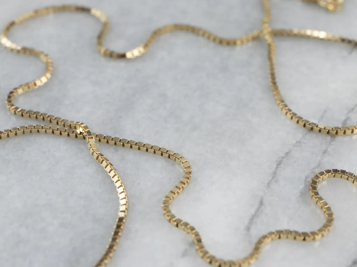 14K Gold Box Chain Necklace