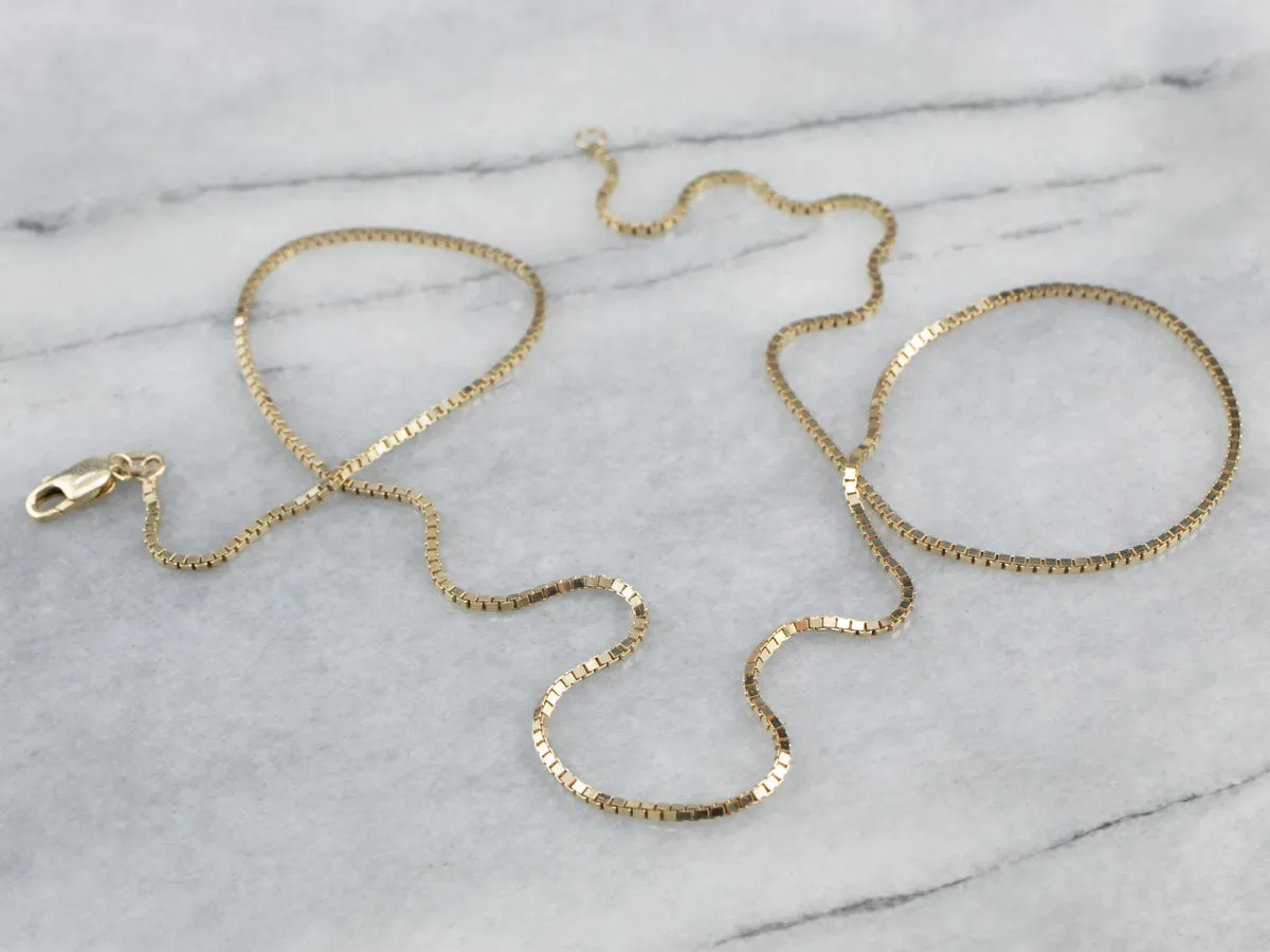 14K Gold Box Chain Necklace