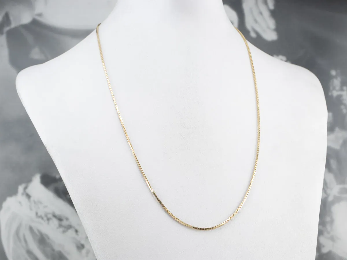 14K Gold Box Chain Necklace