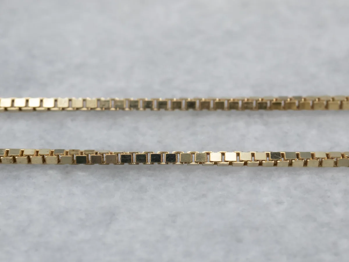 14K Gold Box Chain Necklace