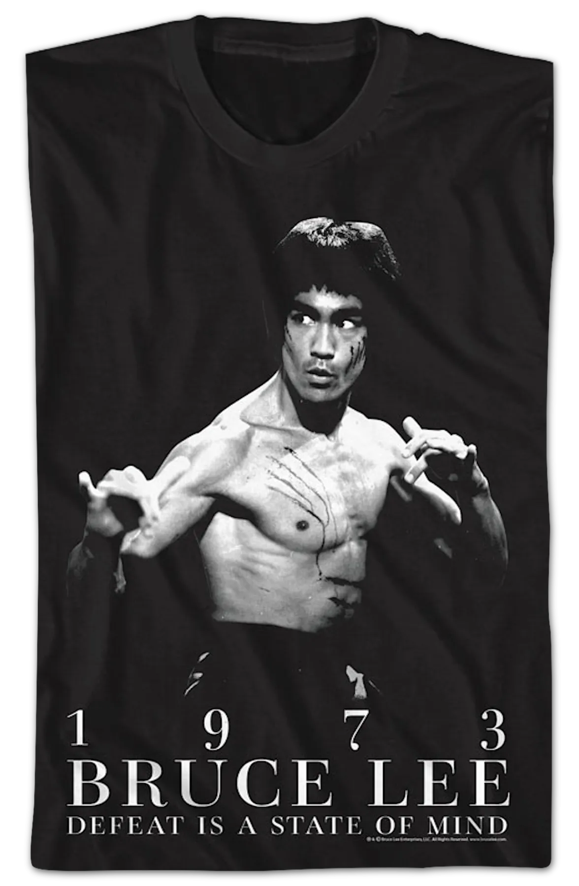 1973 Defeat Is A State Of Mind Bruce Lee T-Shirt