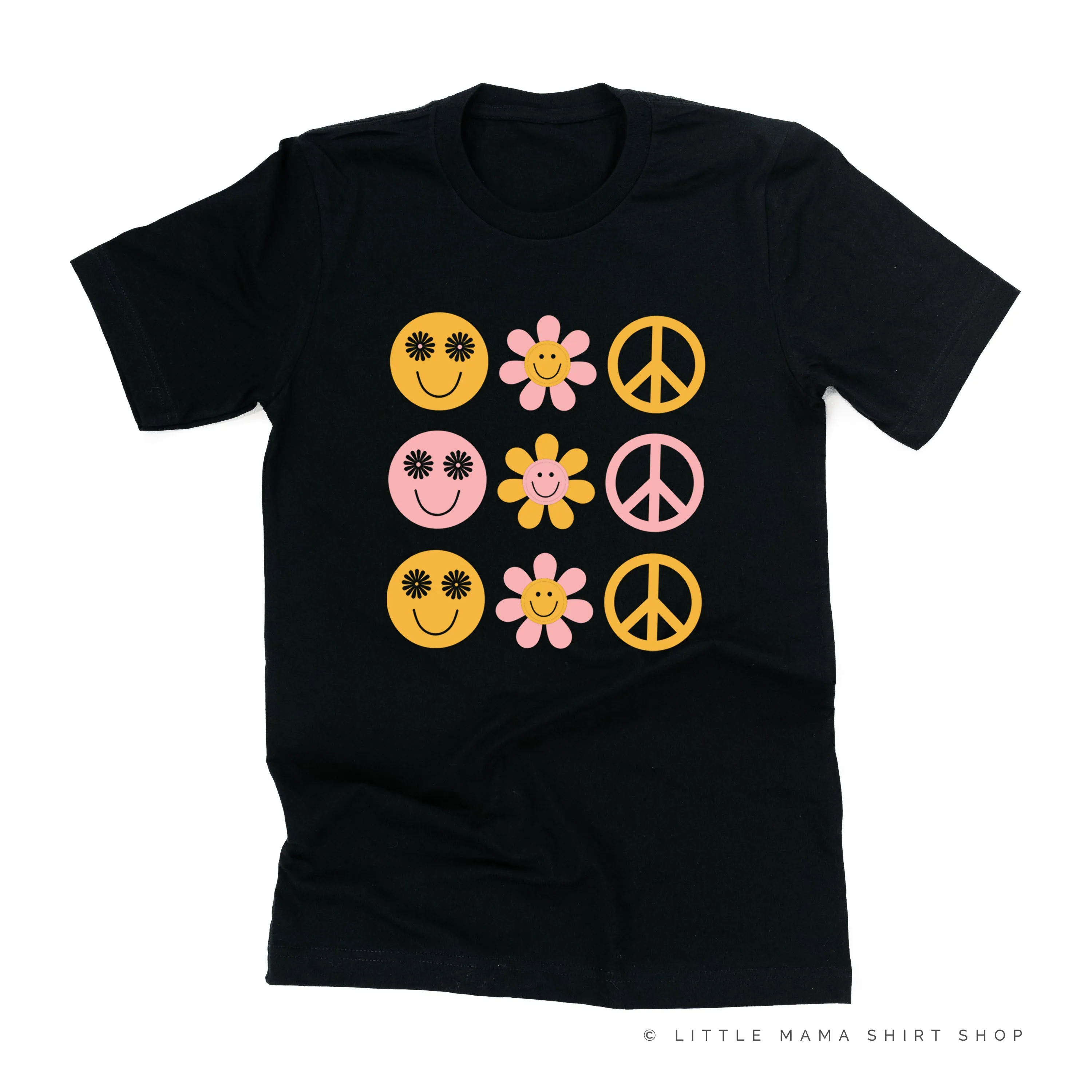 3x3 - RETRO HAPPY FLOWERS - Unisex Tee