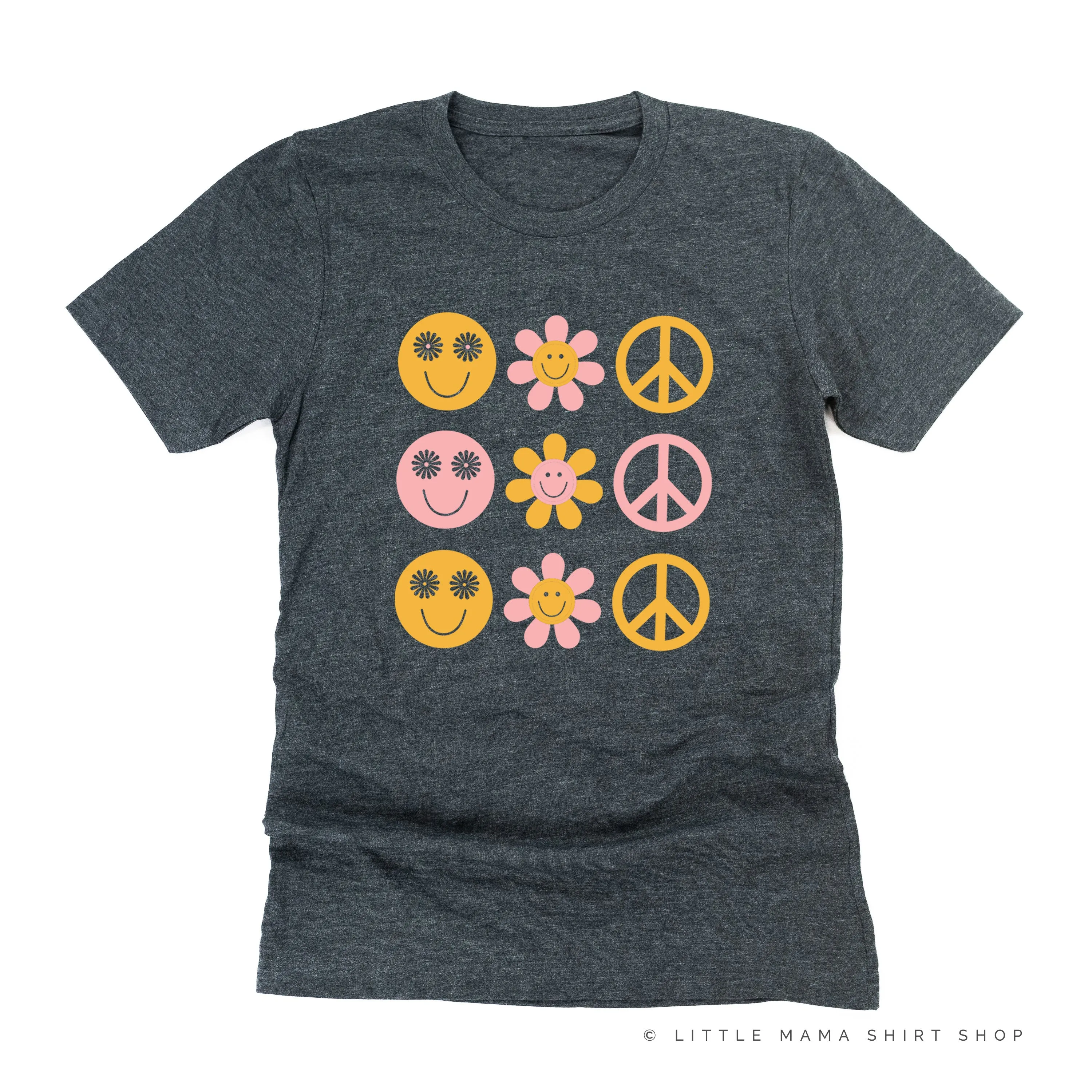 3x3 - RETRO HAPPY FLOWERS - Unisex Tee