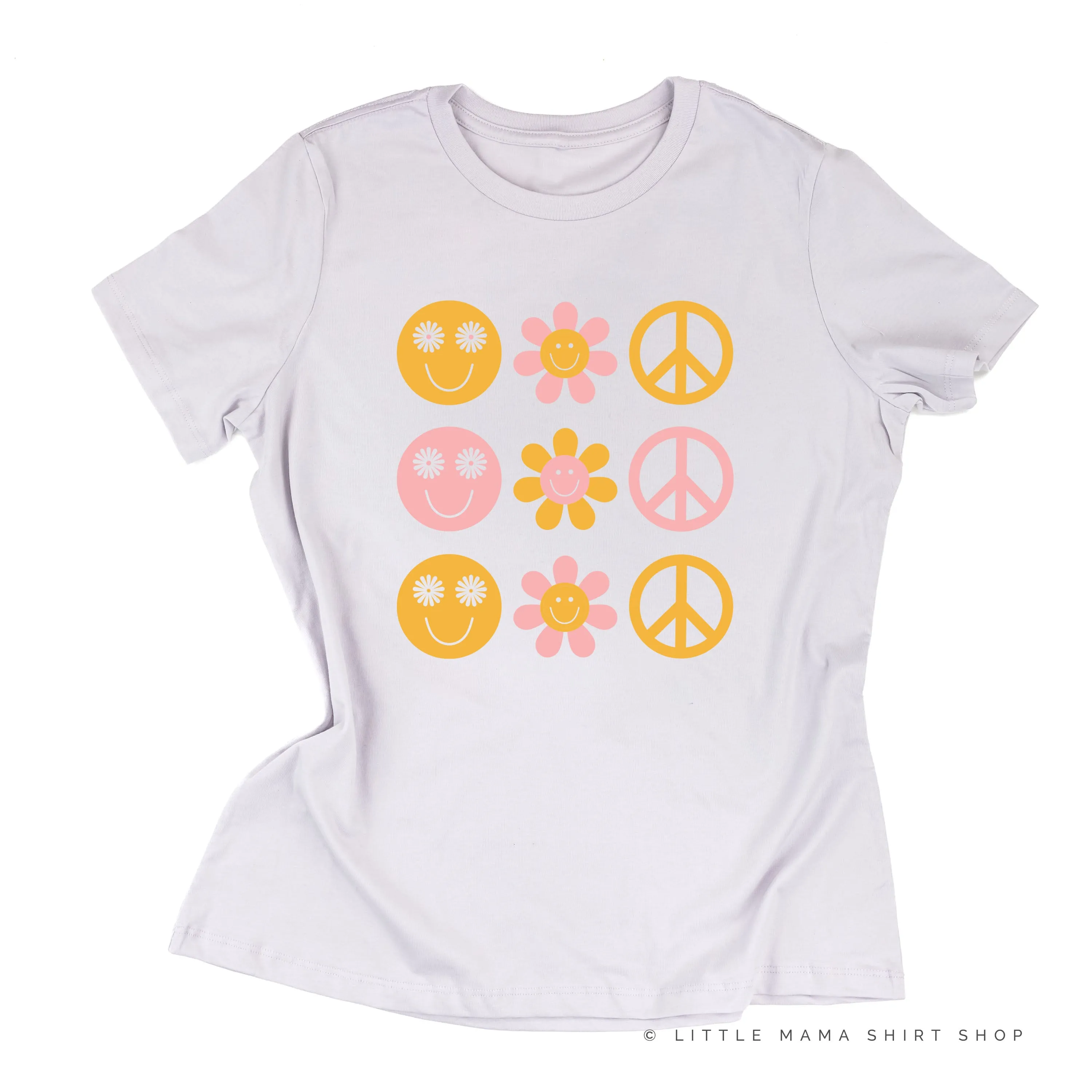 3x3 - RETRO HAPPY FLOWERS - Unisex Tee