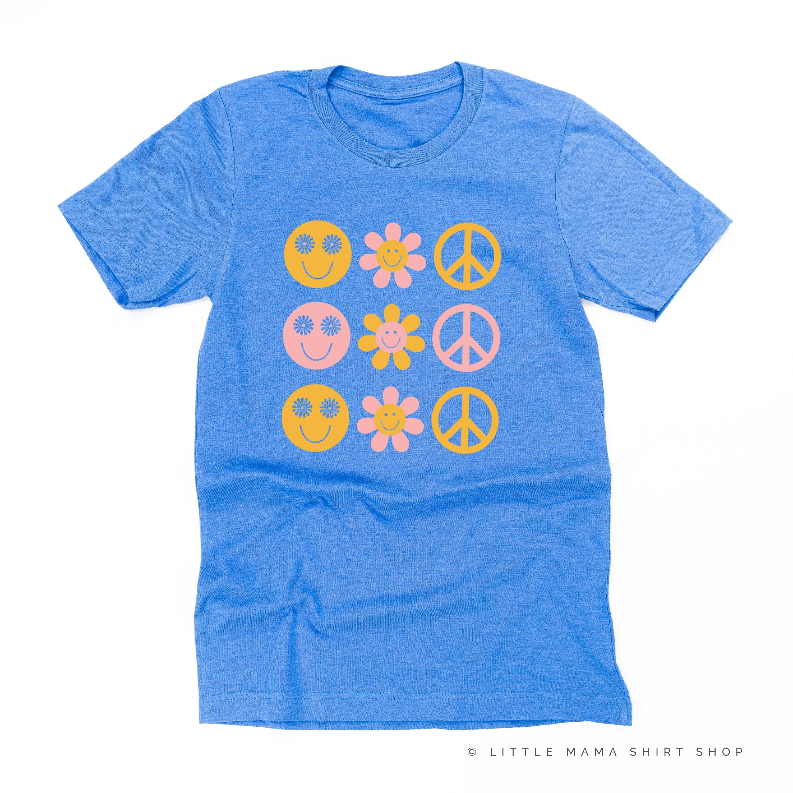 3x3 - RETRO HAPPY FLOWERS - Unisex Tee