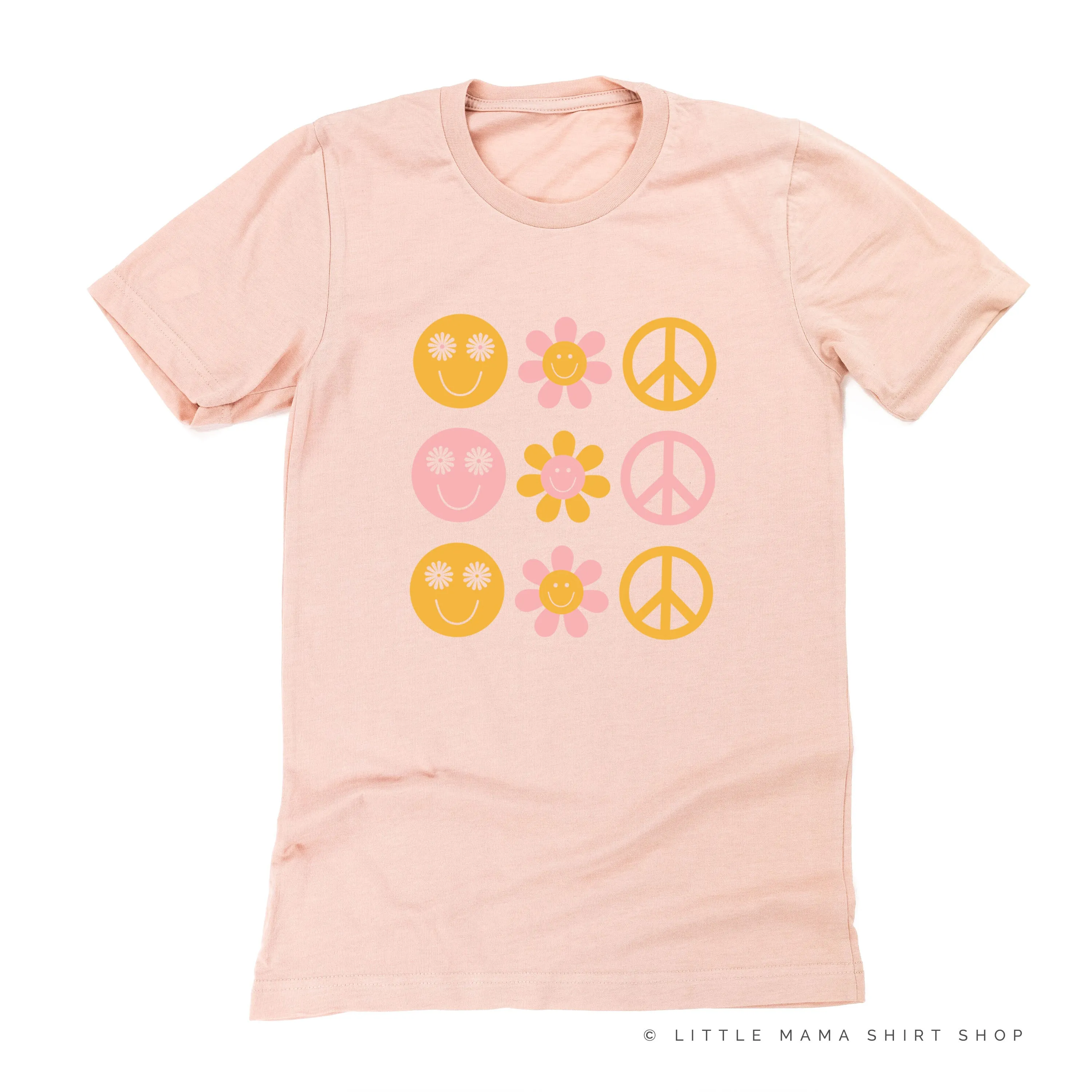 3x3 - RETRO HAPPY FLOWERS - Unisex Tee