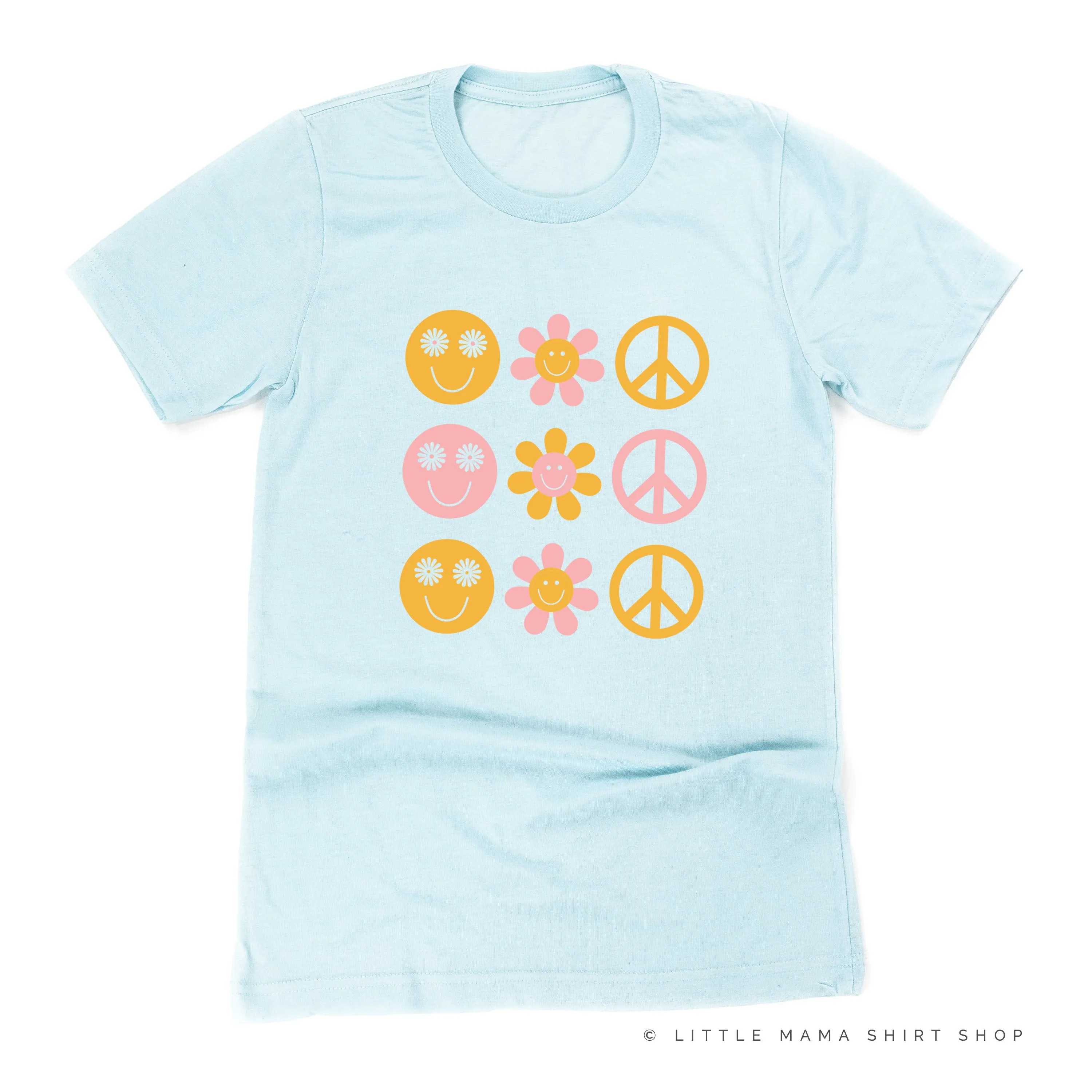 3x3 - RETRO HAPPY FLOWERS - Unisex Tee