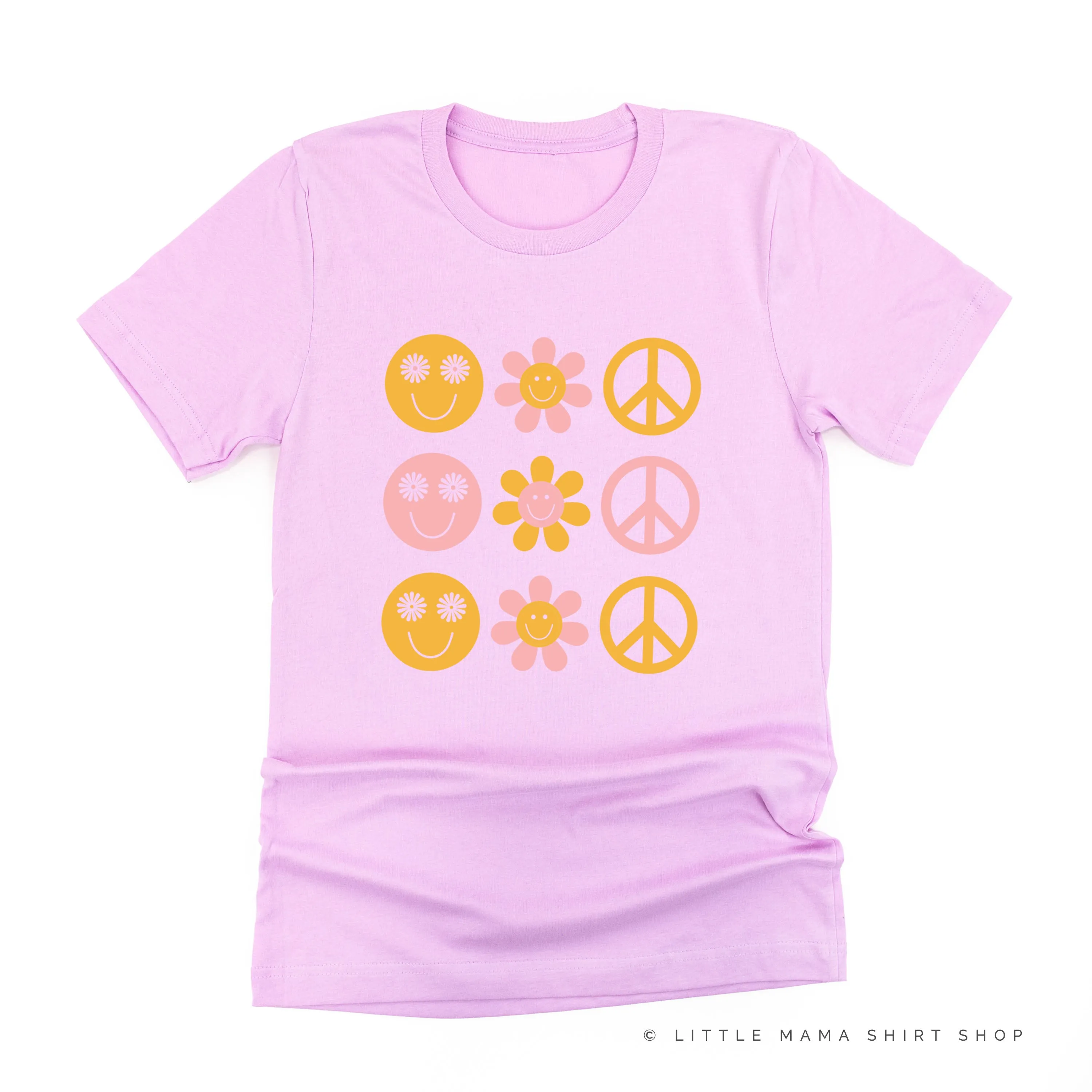 3x3 - RETRO HAPPY FLOWERS - Unisex Tee