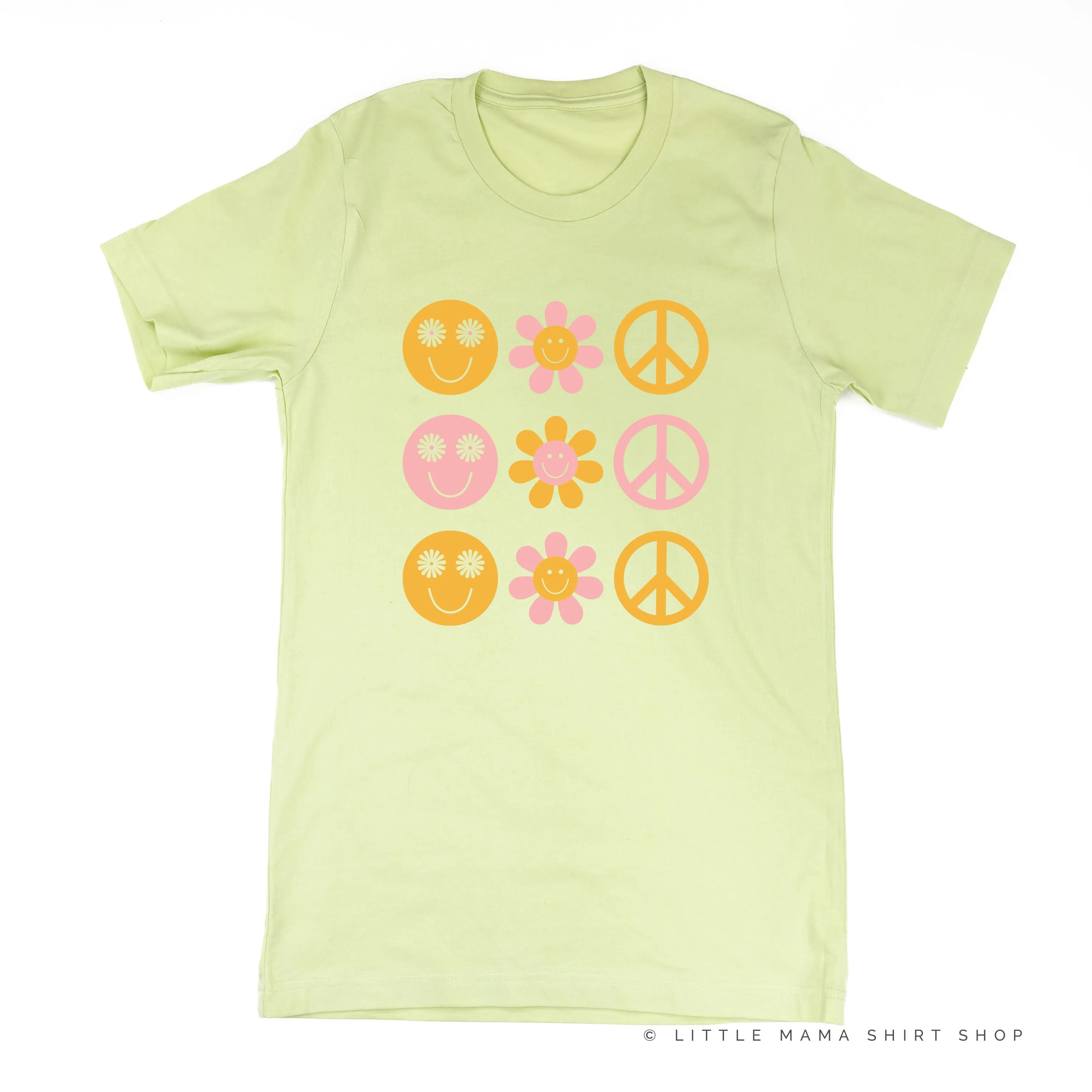 3x3 - RETRO HAPPY FLOWERS - Unisex Tee