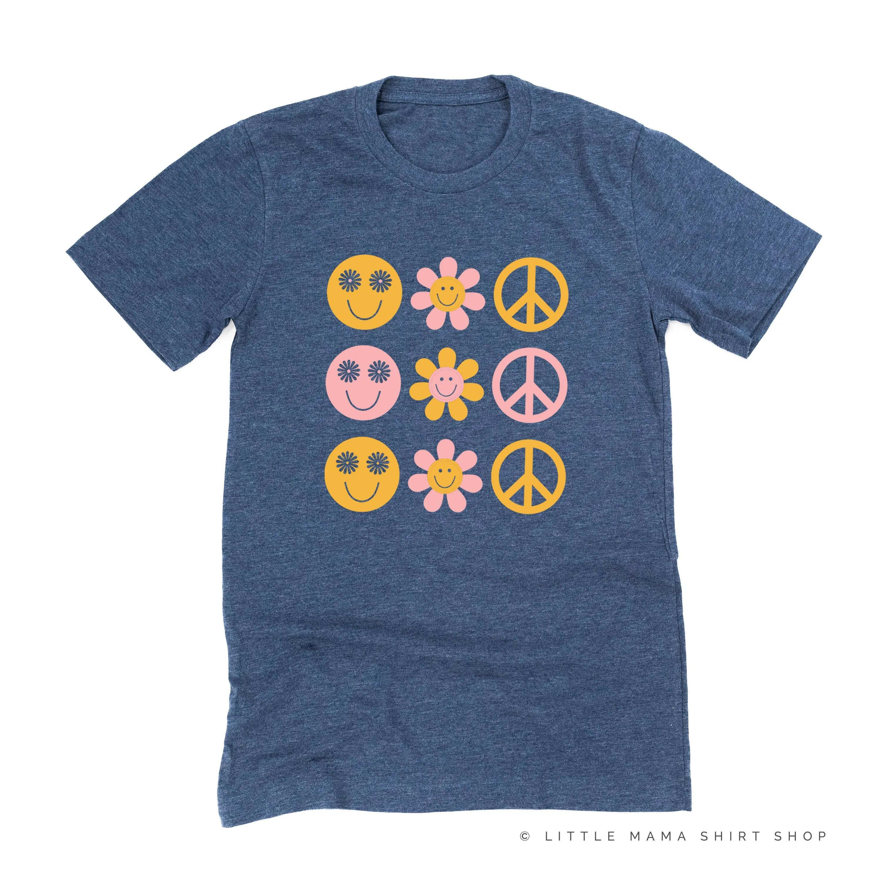 3x3 - RETRO HAPPY FLOWERS - Unisex Tee