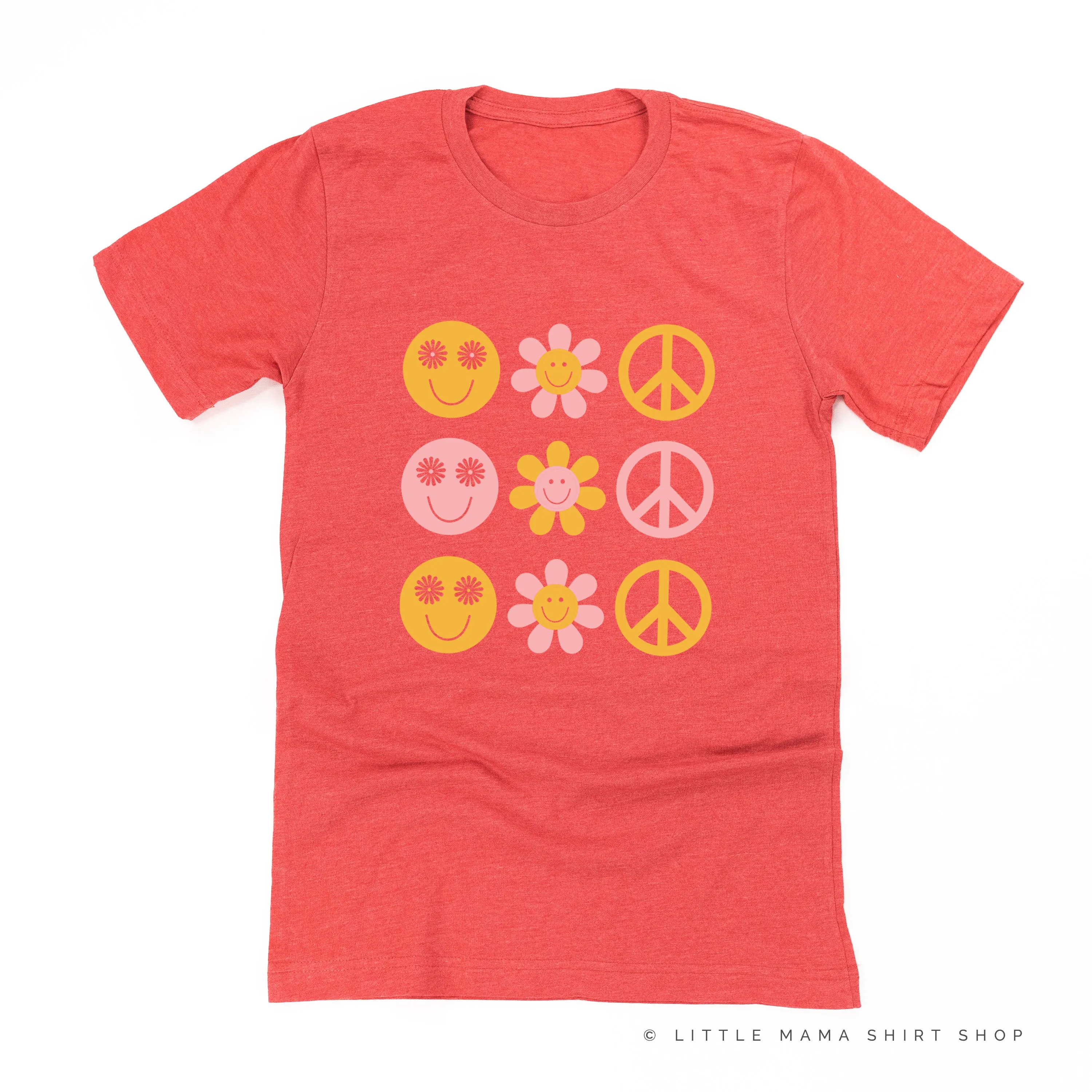 3x3 - RETRO HAPPY FLOWERS - Unisex Tee