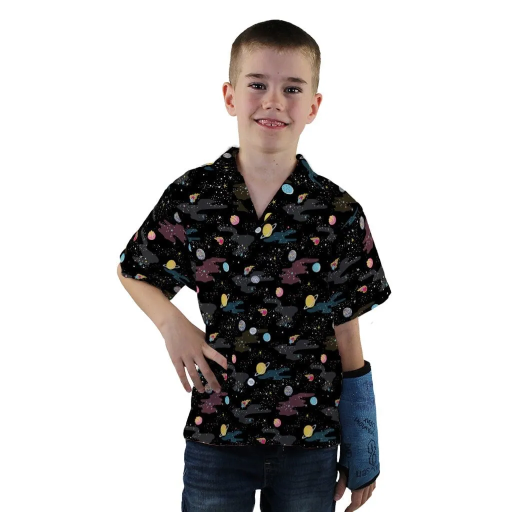 A Starry Galaxy Outer Space Youth Hawaiian Shirt