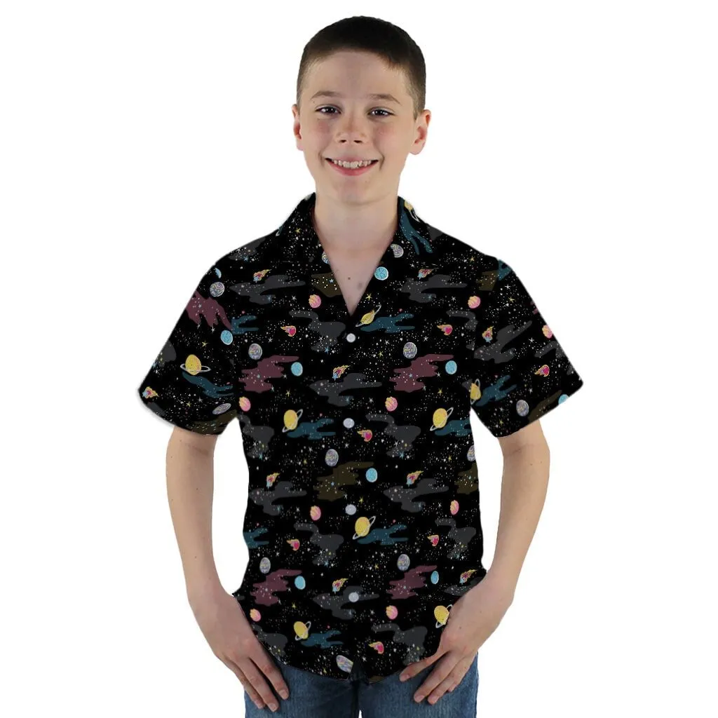 A Starry Galaxy Outer Space Youth Hawaiian Shirt