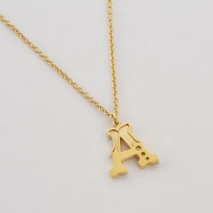 Alex Monroe 22ct Gold Vermeil Just My Type Letter A Necklace