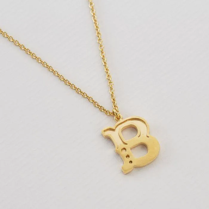 Alex Monroe 22ct Gold Vermeil Just My Type Letter B Necklace