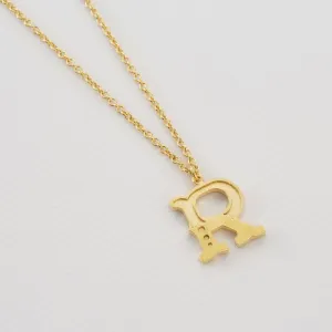 Alex Monroe 22ct Gold Vermeil Just My Type Letter R Necklace