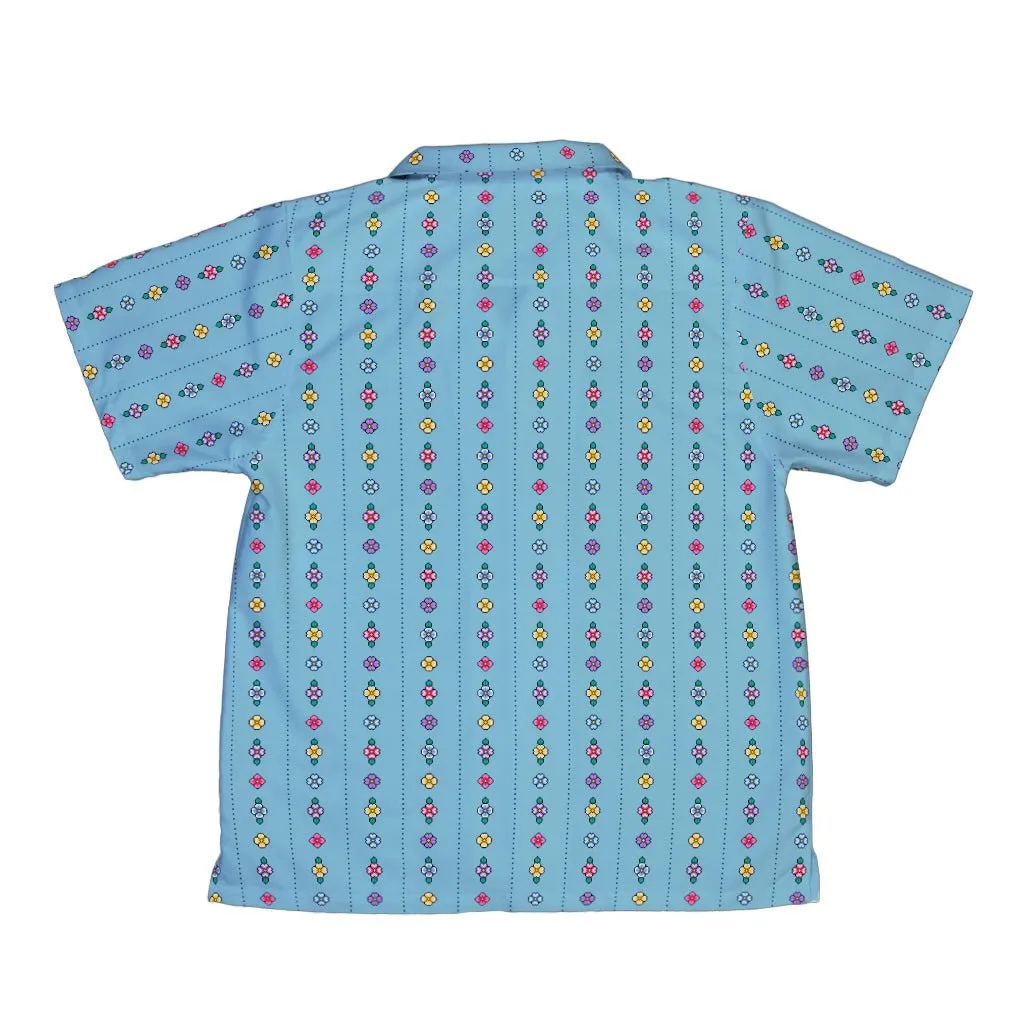 Arcade Pixel Flowers Youth Hawaiian Shirt