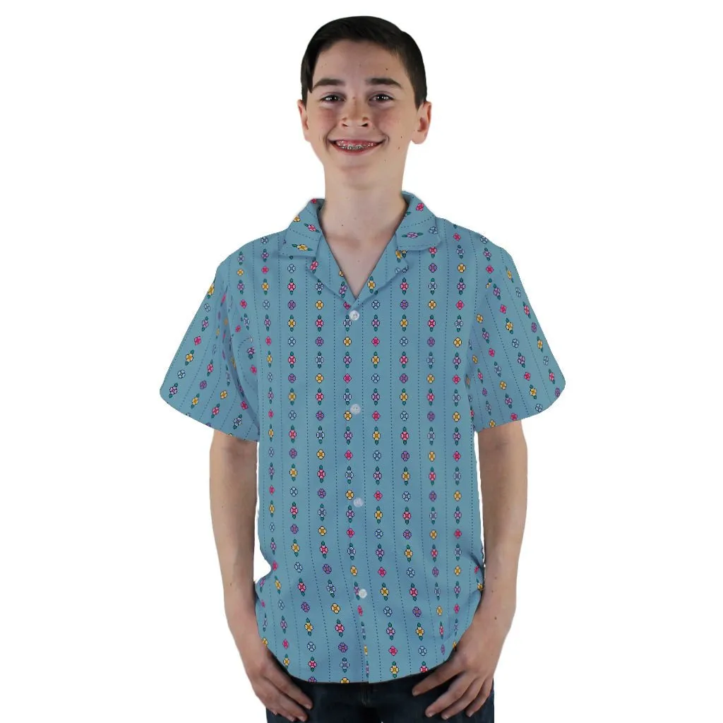 Arcade Pixel Flowers Youth Hawaiian Shirt