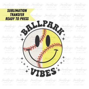 Ball Park Vibes Retro  Ready to Press Sublimation Transfer