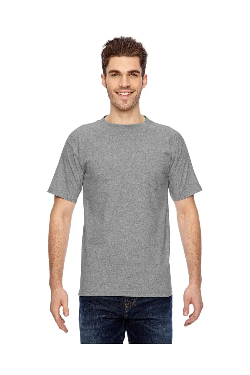 Bayside BA7100: Adult 6.1 oz., 100% Cotton Pocket T-Shirt, Basic Colors