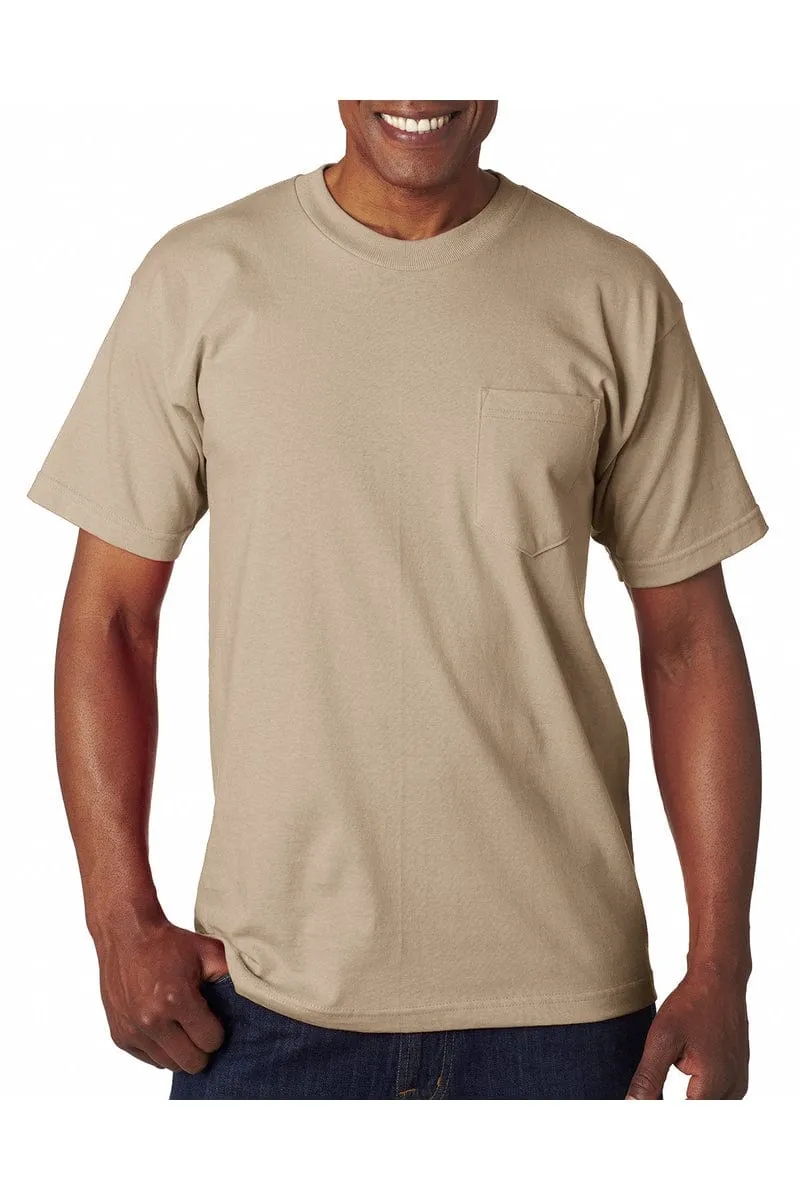 Bayside BA7100: Adult 6.1 oz., 100% Cotton Pocket T-Shirt, Basic Colors