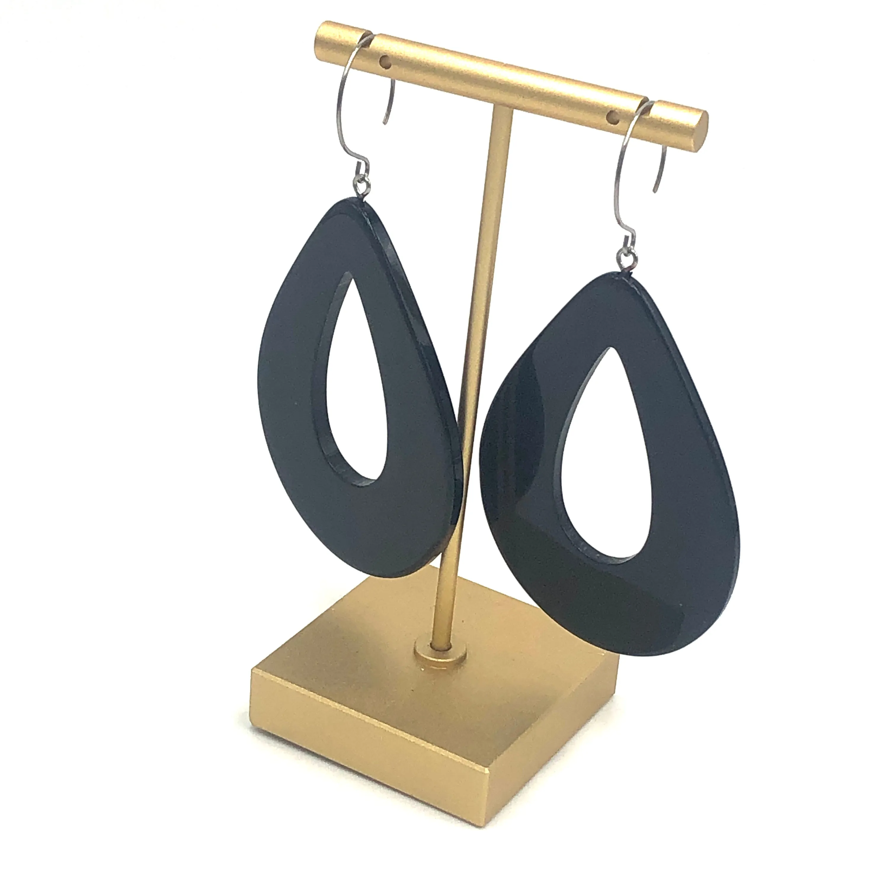 Black Jumbo Teardrop Earrings