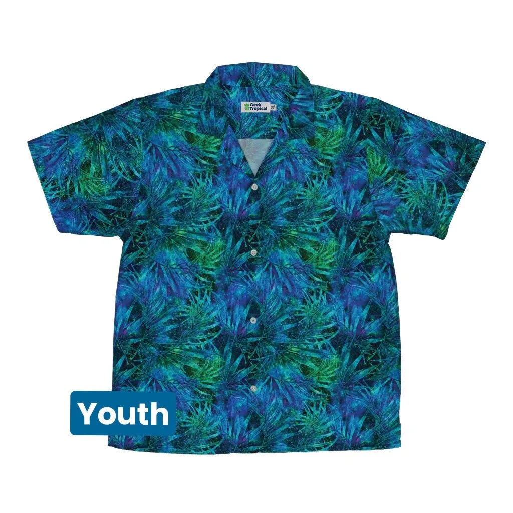 Blue Green Hawaiian Space Youth Hawaiian Shirt