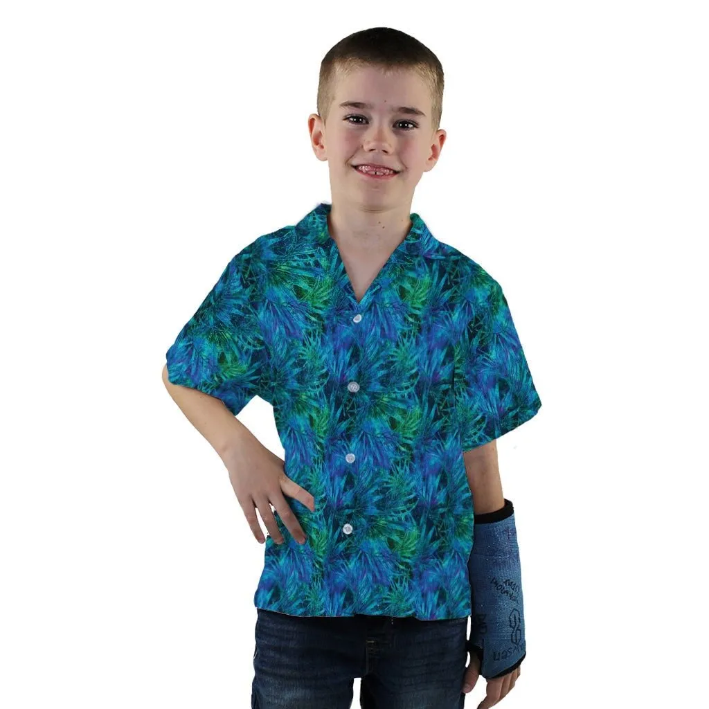 Blue Green Hawaiian Space Youth Hawaiian Shirt