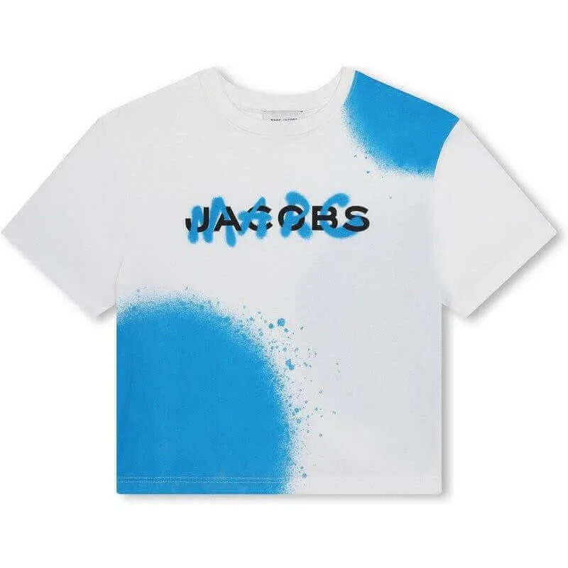 Boys White Graffiti Short Sleeve T-Shirt