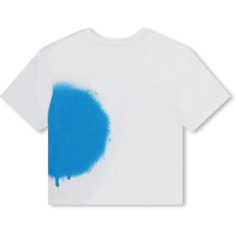 Boys White Graffiti Short Sleeve T-Shirt