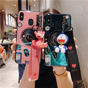 Camera Retro bracket Phone case for xiaomi redmi 6 6a 5 5plus 4 4x note5 6pro note6 retro style soft tpu cover Lanyard stand