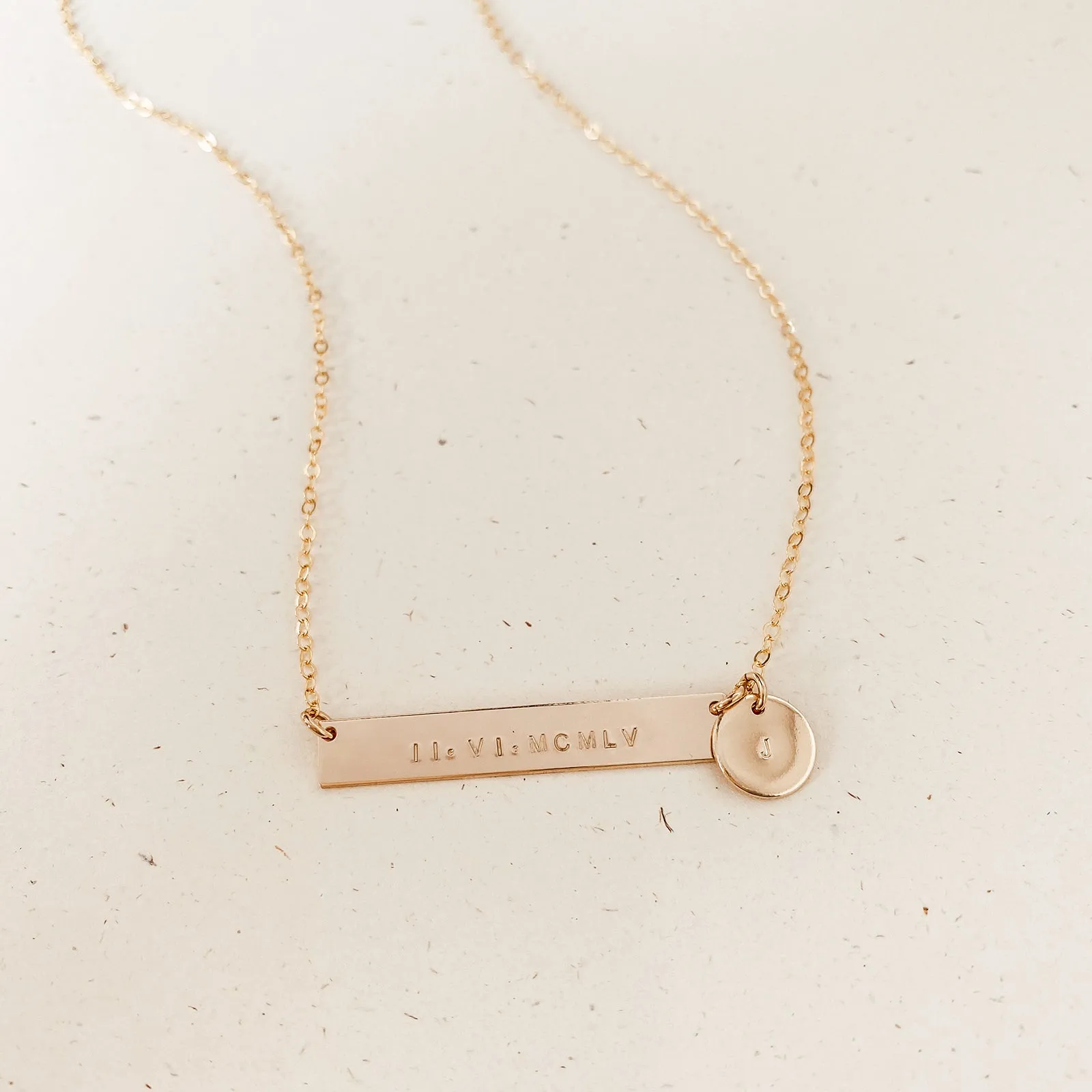 Clover • Long Bar Necklace with Small Pendant