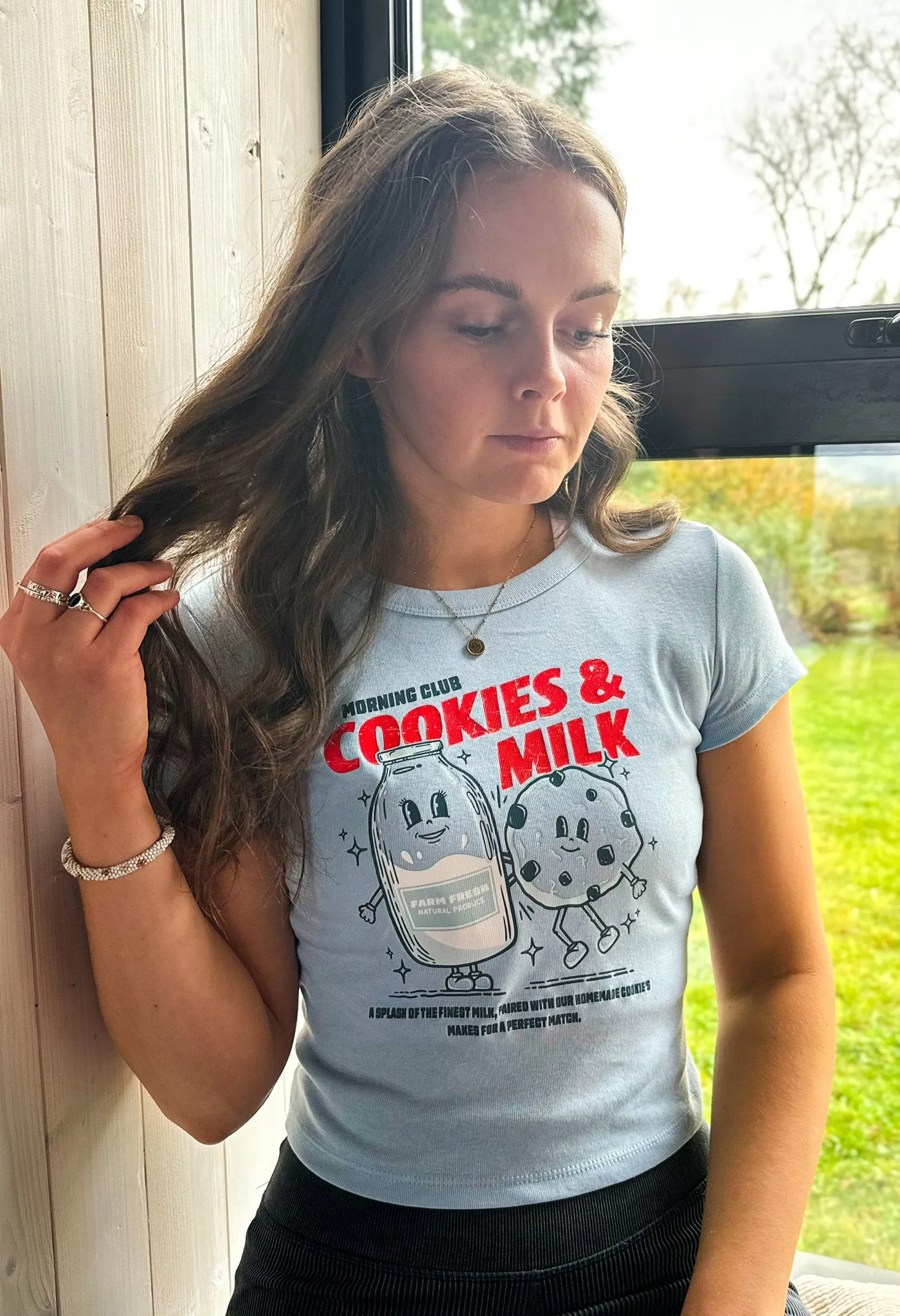 Cookies & Milk Printed Micro Rib Baby Tee