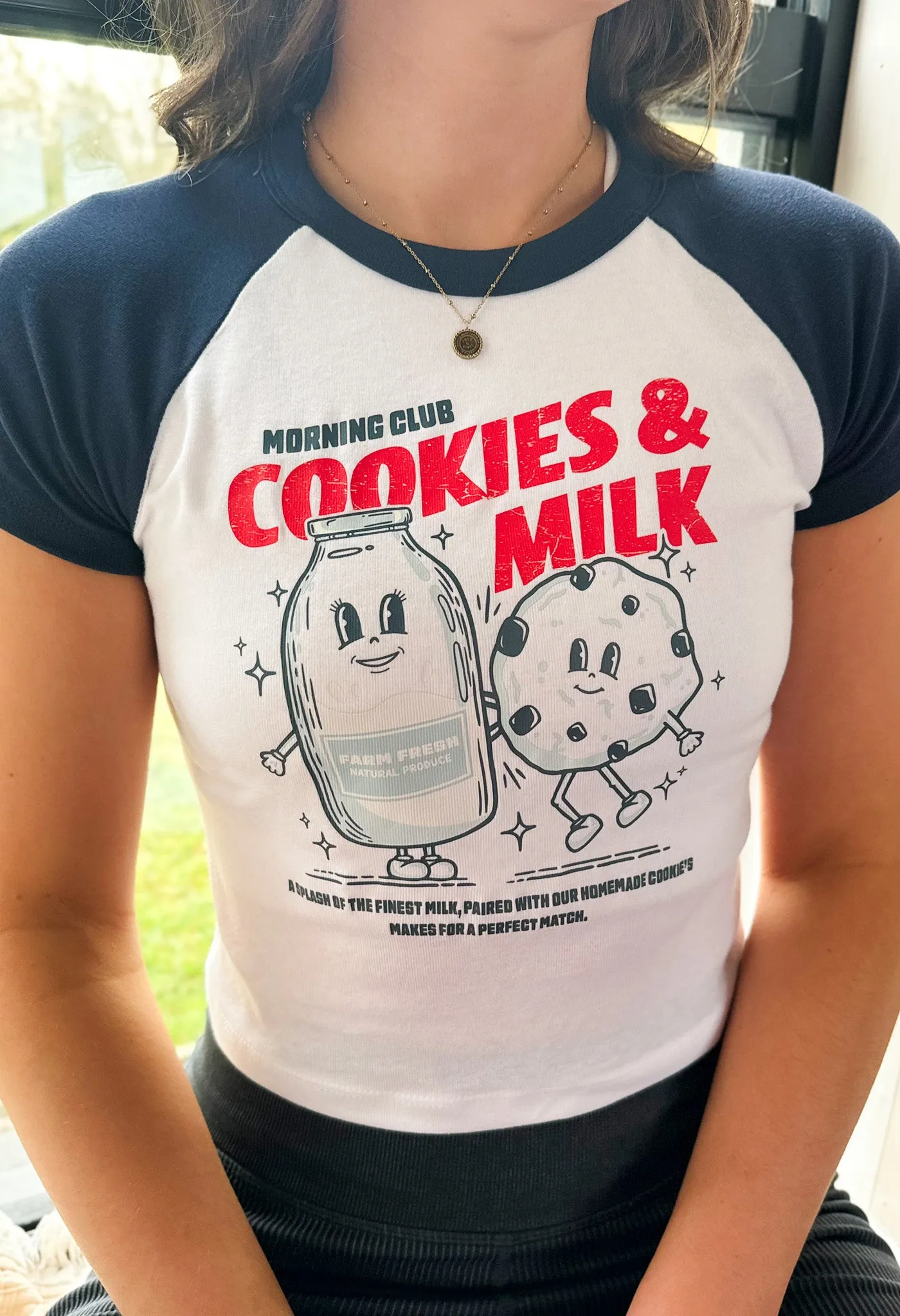 Cookies & Milk Printed Micro Rib Baby Tee