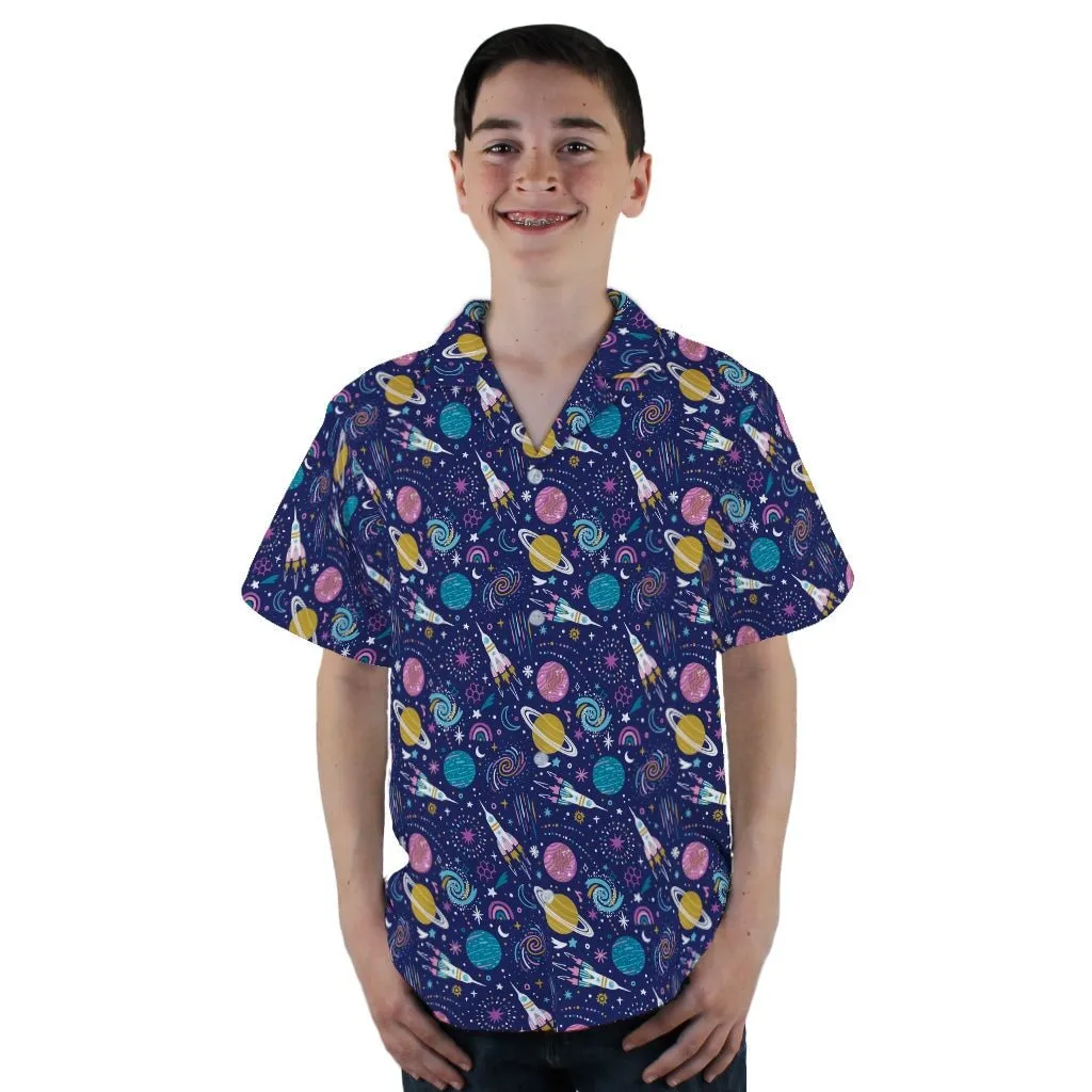 Cosmic Cute Outer Space Youth Hawaiian Shirt