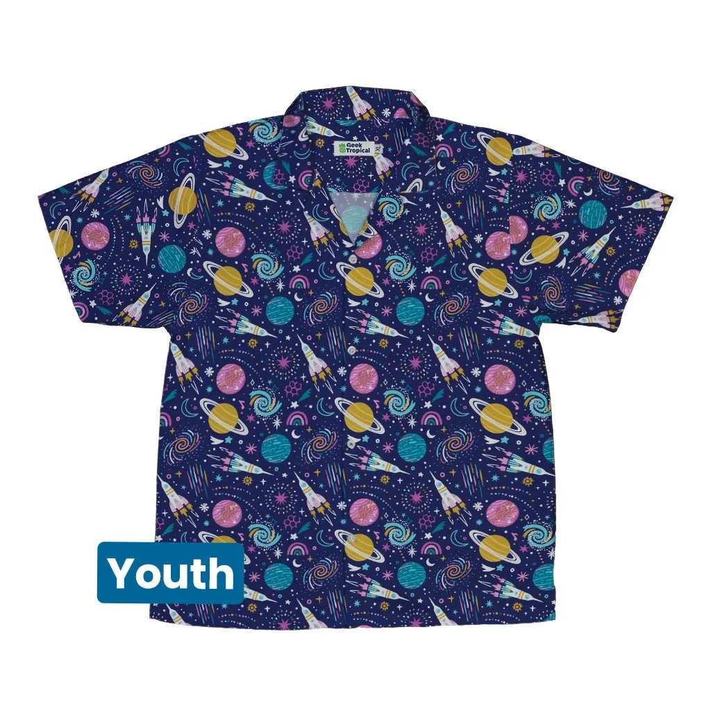 Cosmic Cute Outer Space Youth Hawaiian Shirt