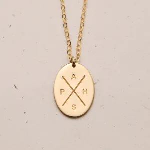 Cross My Heart • Large Oval Pendant Necklace