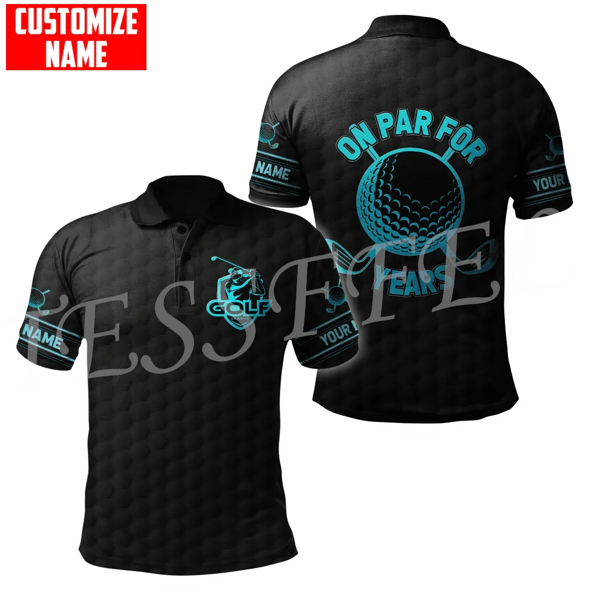 CustomName Golfer Player Sports Retro 3DPrint Summer Casual Polo Shirts Streetwear Short Sleeves T-Shirts