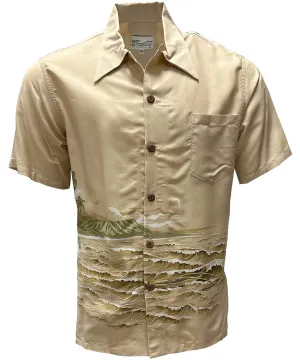 Diamond Head Canoe Khaki Hawaiian Shirt