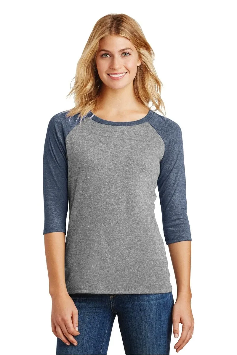 District DM136L: Women's Perfect Tri 3/4-Sleeve Raglan