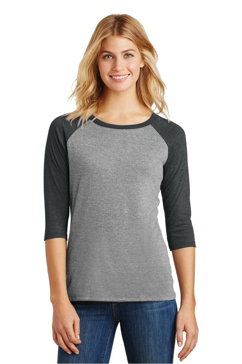 District DM136L: Women's Perfect Tri 3/4-Sleeve Raglan