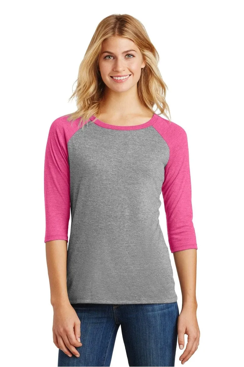 District DM136L: Women's Perfect Tri 3/4-Sleeve Raglan