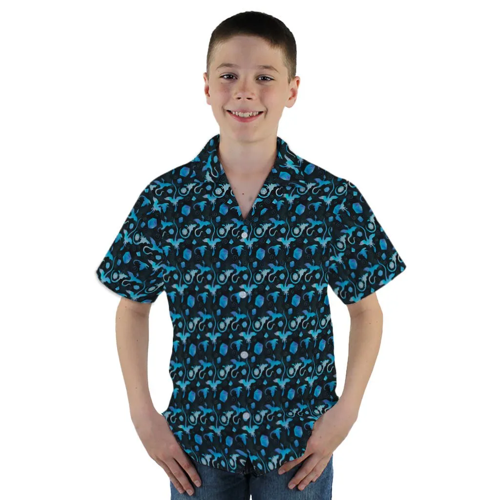 Dnd Mystic Blue Dragons Youth Hawaiian Shirt