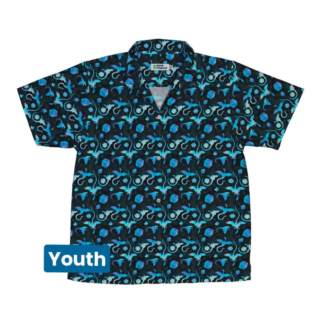 Dnd Mystic Blue Dragons Youth Hawaiian Shirt