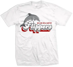 Flippers - Red on White T-Shirt