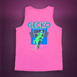 Gecko Muscle Beach - 1987 Neon Pink Tank Top