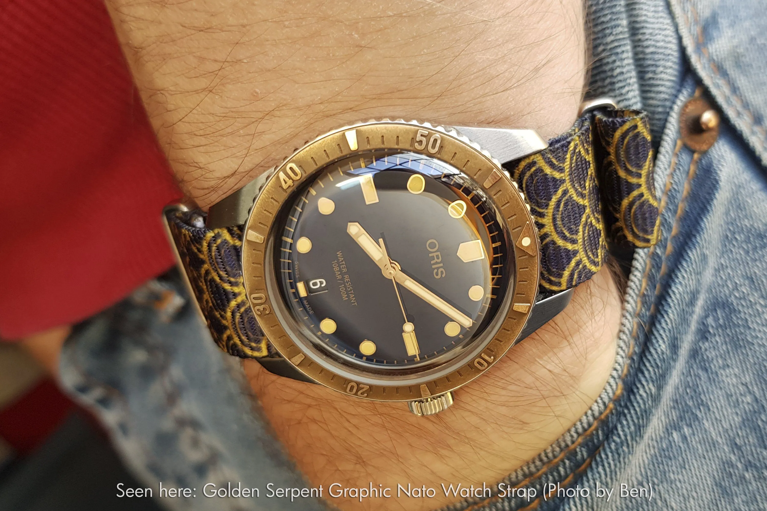 Golden Serpent Graphic Watch Strap