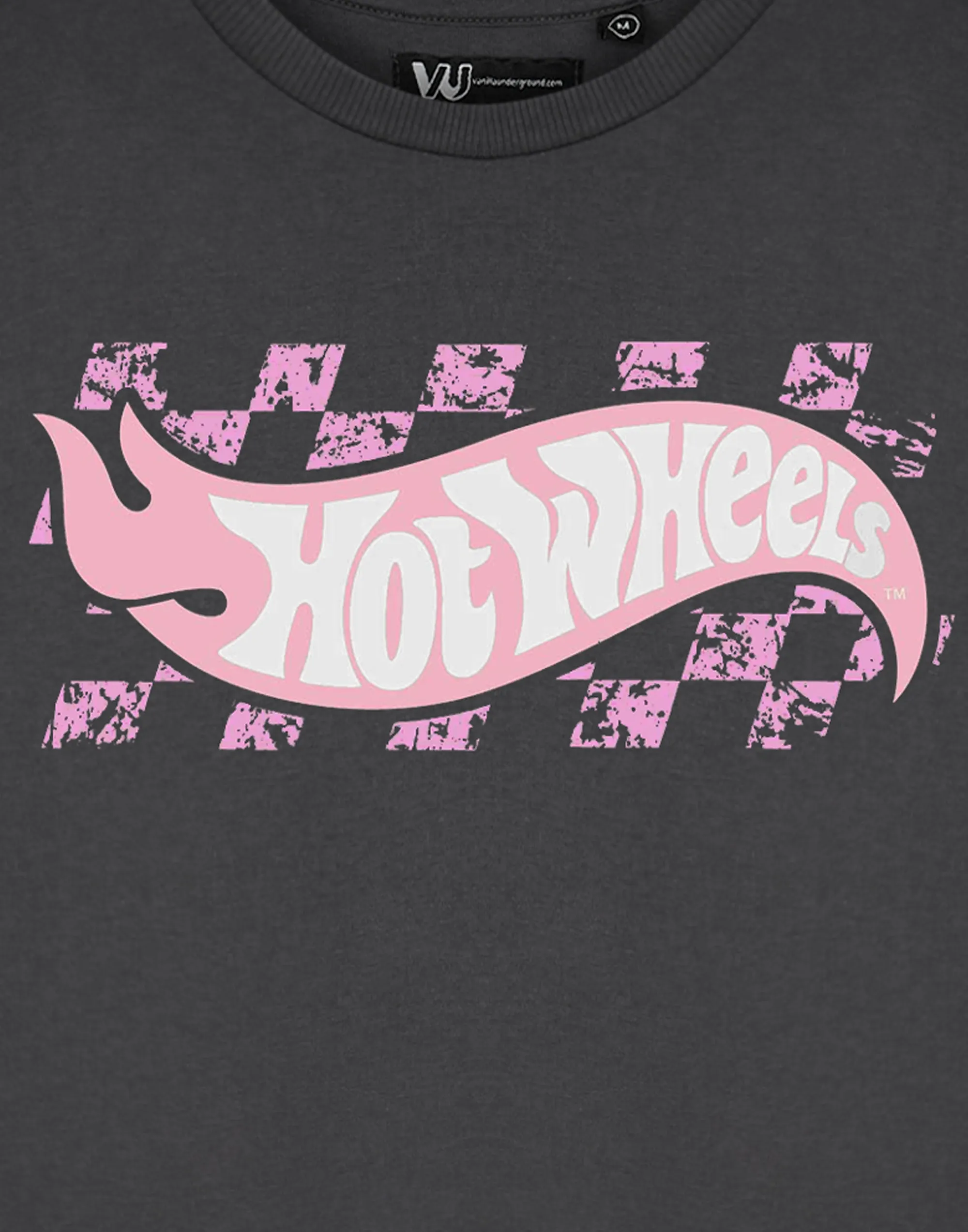 Hot Wheels Logo Womens Grey Cropped T-Shirt