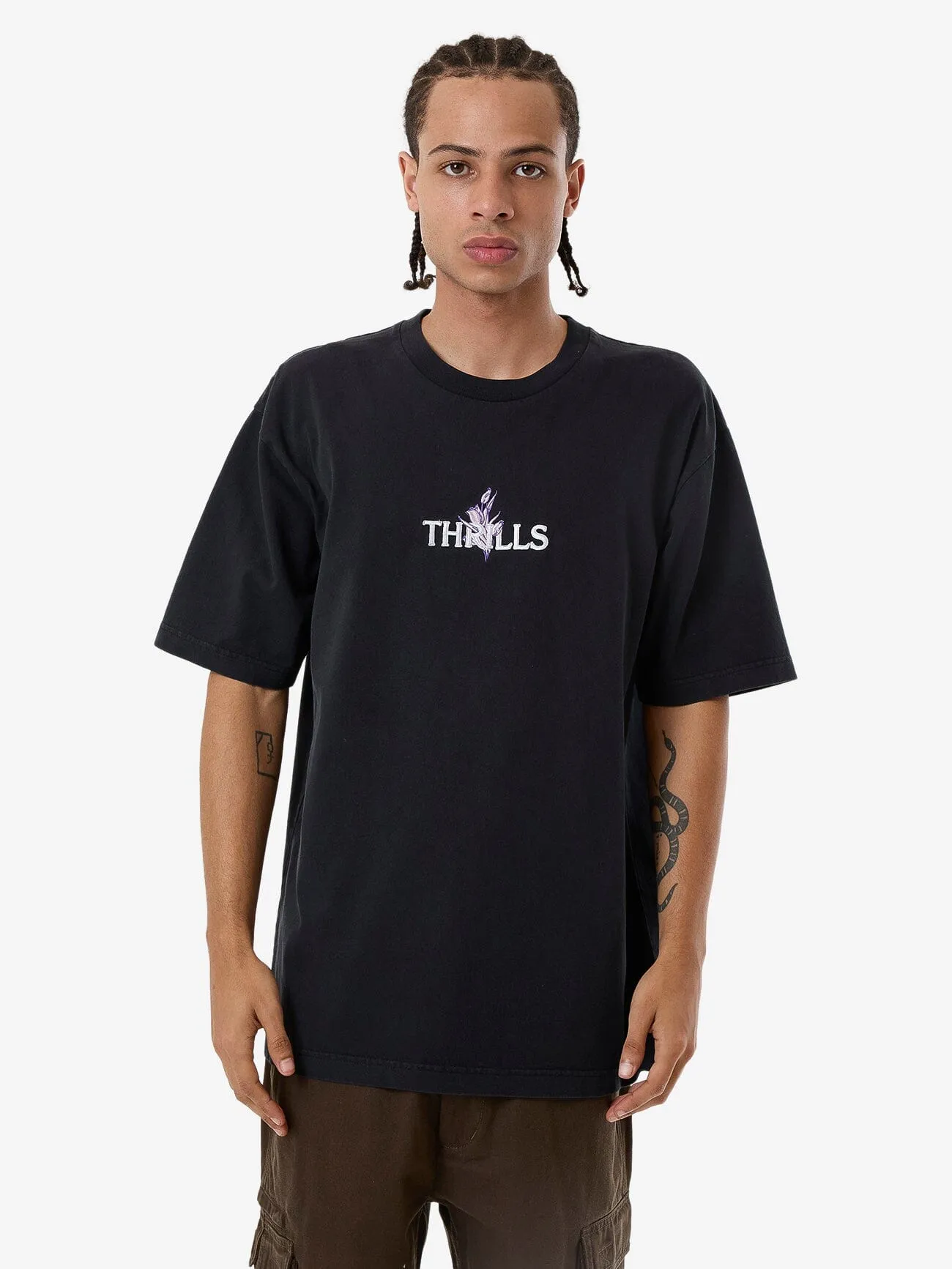 In Bloom Oversize Fit Tee - Twilight Black