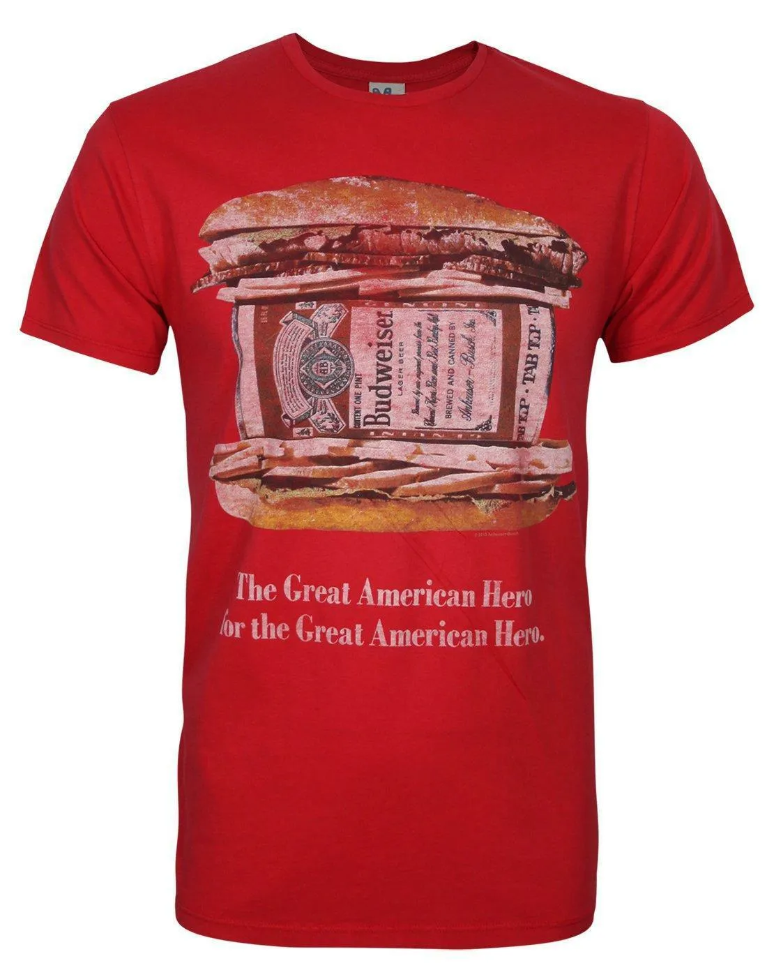 Junk Food Clothing Beer Distressed Graphic Mens Red Short Sleeved T-Shirt